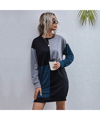 Vestido sudadera color block de manga larga $24.80 Vestido