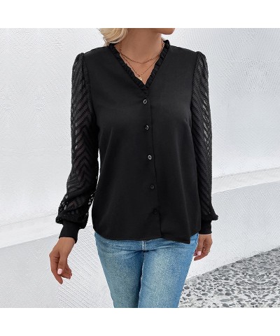 Elegante camisa negra de manga larga $25.27 Camisa de mujer