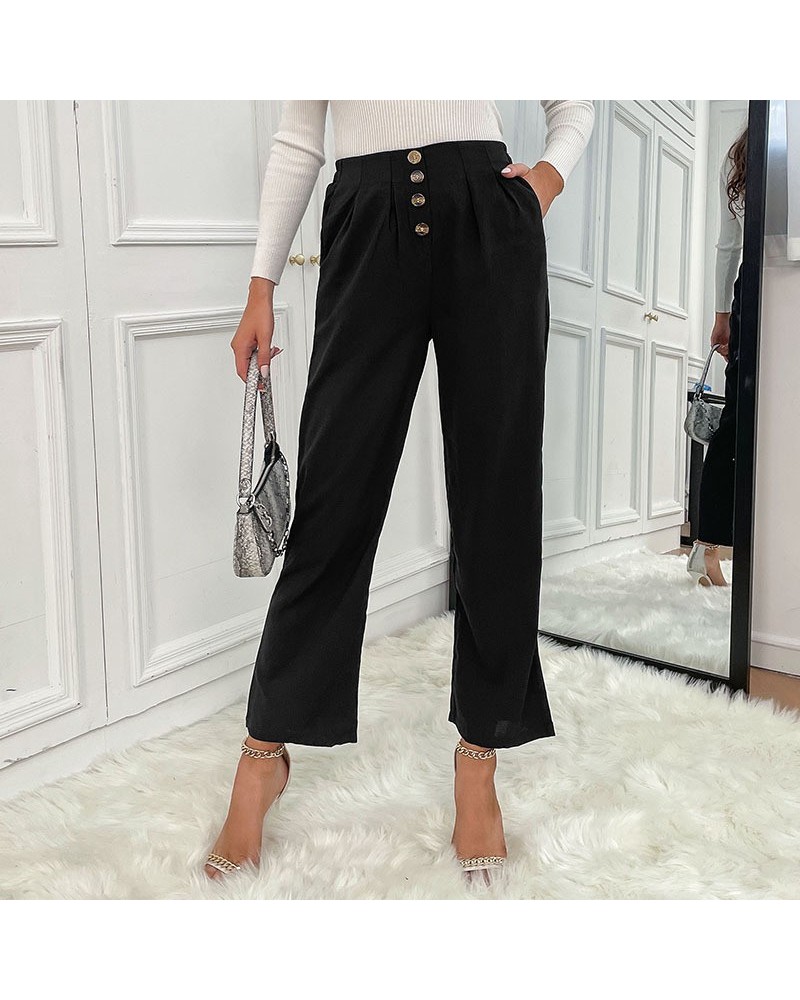 Pantalones bootcut cropped lisos negros $31.43 Pantalones casuales