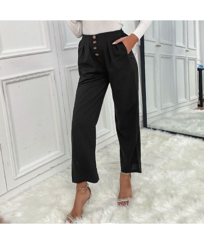 Pantalones bootcut cropped lisos negros $31.43 Pantalones casuales