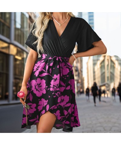 vestido irregular con estampado floral y patchwork $30.78 Vestido