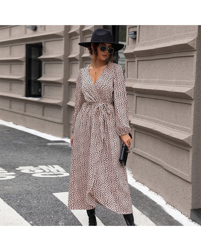 Vestido de mujer de manga larga con estampado de leopardo. $38.01 Vestido