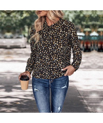 camisa de manga larga con lazo estampado $22.88 Camisa de mujer