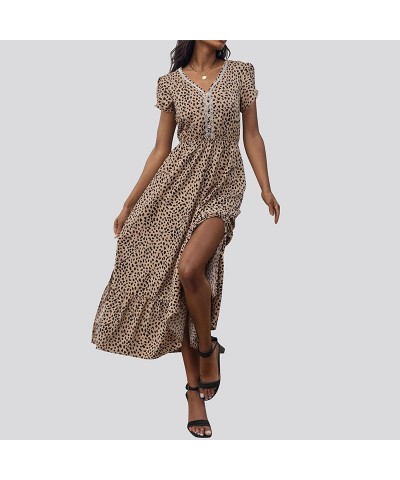 Vestido midi con estampado de leopardo y cintura estrecha $41.81 Vestido