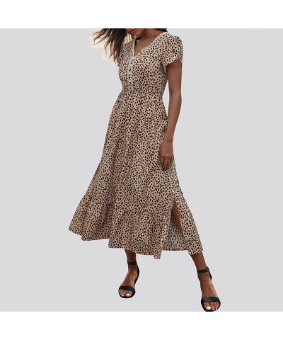 Vestido midi con estampado de leopardo y cintura estrecha $41.81 Vestido