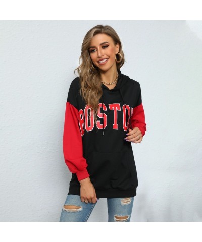 Sudadera con capucha y letras elegantes $30.06 Suéteres y suéteres para mujeres