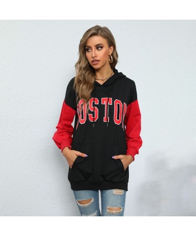 Sudadera con capucha y letras elegantes $30.06 Suéteres y suéteres para mujeres