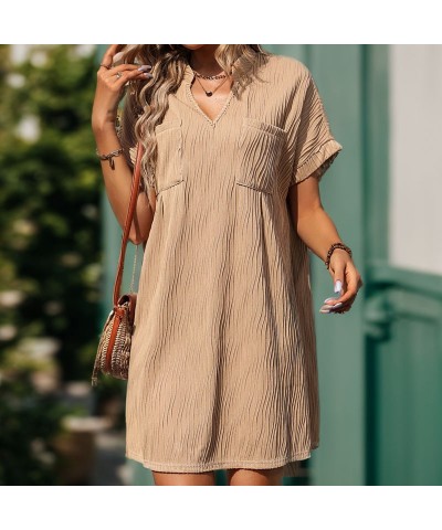 Vestido suelto de jacquard de color liso $30.30 Vestido