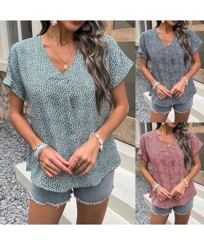 camisa tipo jersey estampada de manga corta $21.06 Camisa de mujer