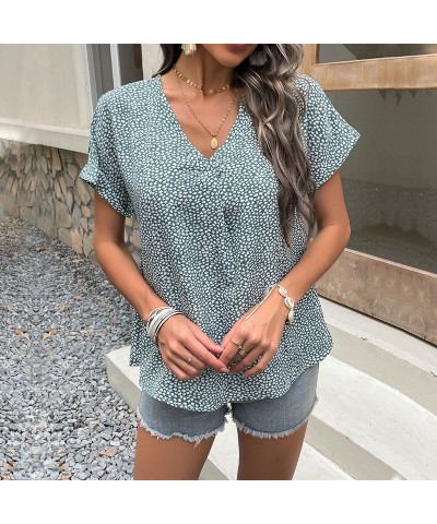 camisa tipo jersey estampada de manga corta $21.06 Camisa de mujer