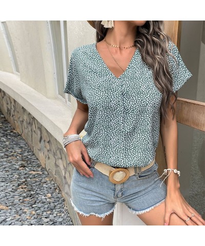 camisa tipo jersey estampada de manga corta $21.06 Camisa de mujer