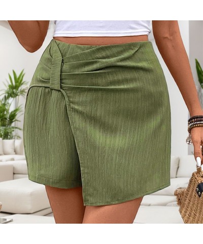 Culottes de color liso con diseño texturizado $24.88 Pantalones cortos para mujeres