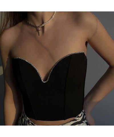 Top de tubo ajustado con cuello en V de moda $19.49 Chalecos pequeños / tirantes / sujetadores