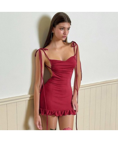 Vestido de tirantes plisado sin espalda, moderno y sexy. $22.77 Vestido